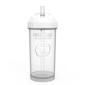 Чаша Със Сламка Twistshake - 360 Ml 12+ Месеца Бяла