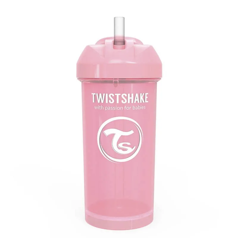 Чаша Със Сламка Twistshake - 360 Ml 12+ Месеца Розова