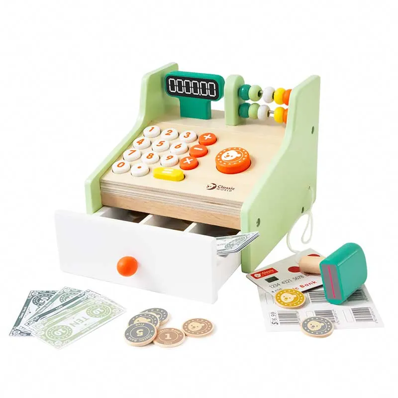 Wooden Cash Register - Toy with Accessories