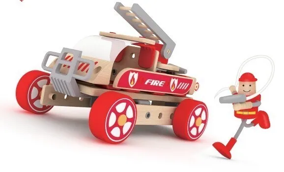 Wooden Constructor for Kids - Fire Truck