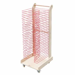 Wooden Mobile Rack for Storing and Drying 30 Drawings