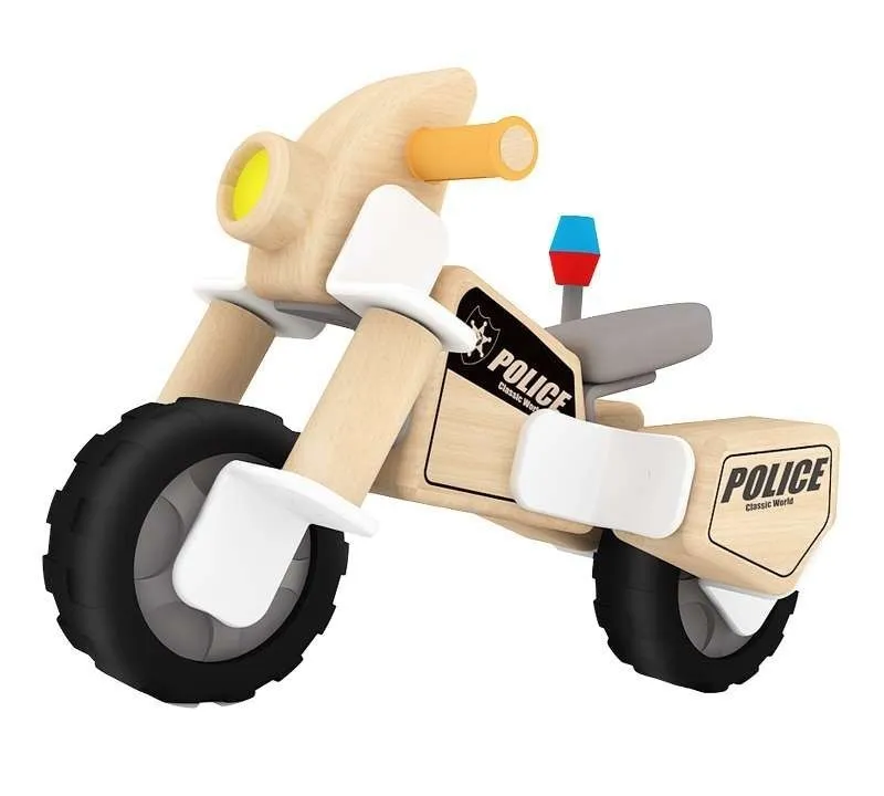 Wooden Police Motorcycle