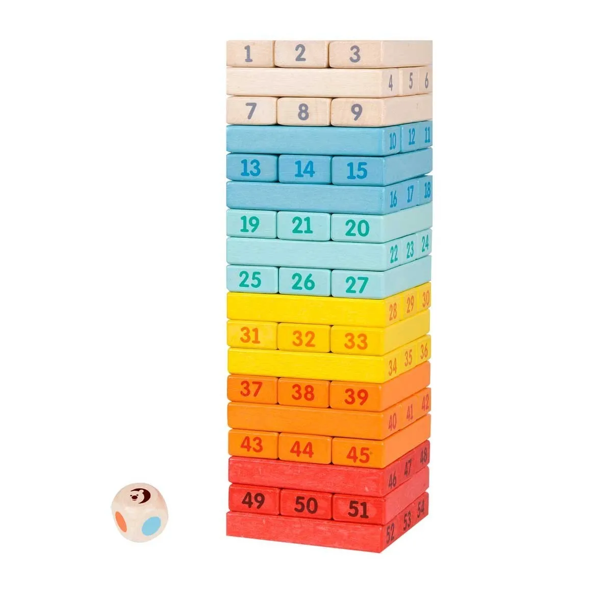 Wooden Jenga for Kids - Colored