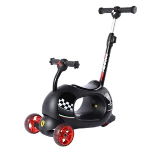 Kids Scooter with Parental Control Ferrari 4 in 1 - Black