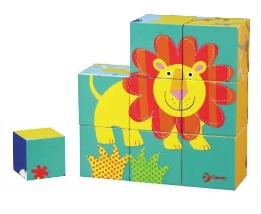 Children's Puzzle with Cubes - Lion