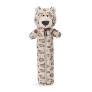 Children's Plush Pencil Case - Snow Leopard - For Boy, 25 cm