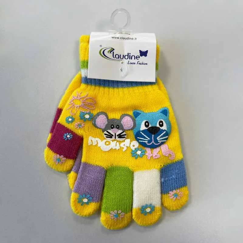 Детски Ръкавички Мишка, Жълти, 3-5 Год.