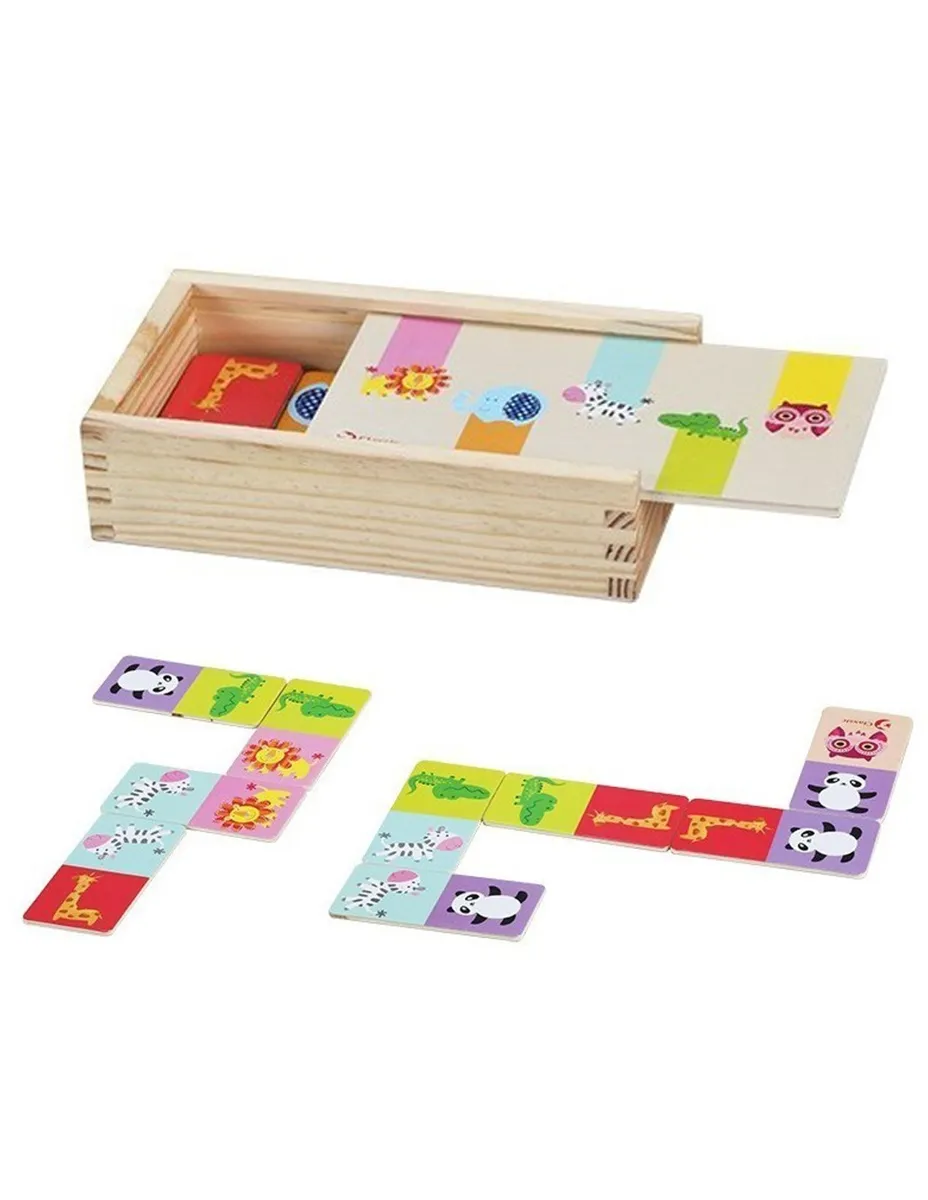 Wooden Animal Dominoes for Kids