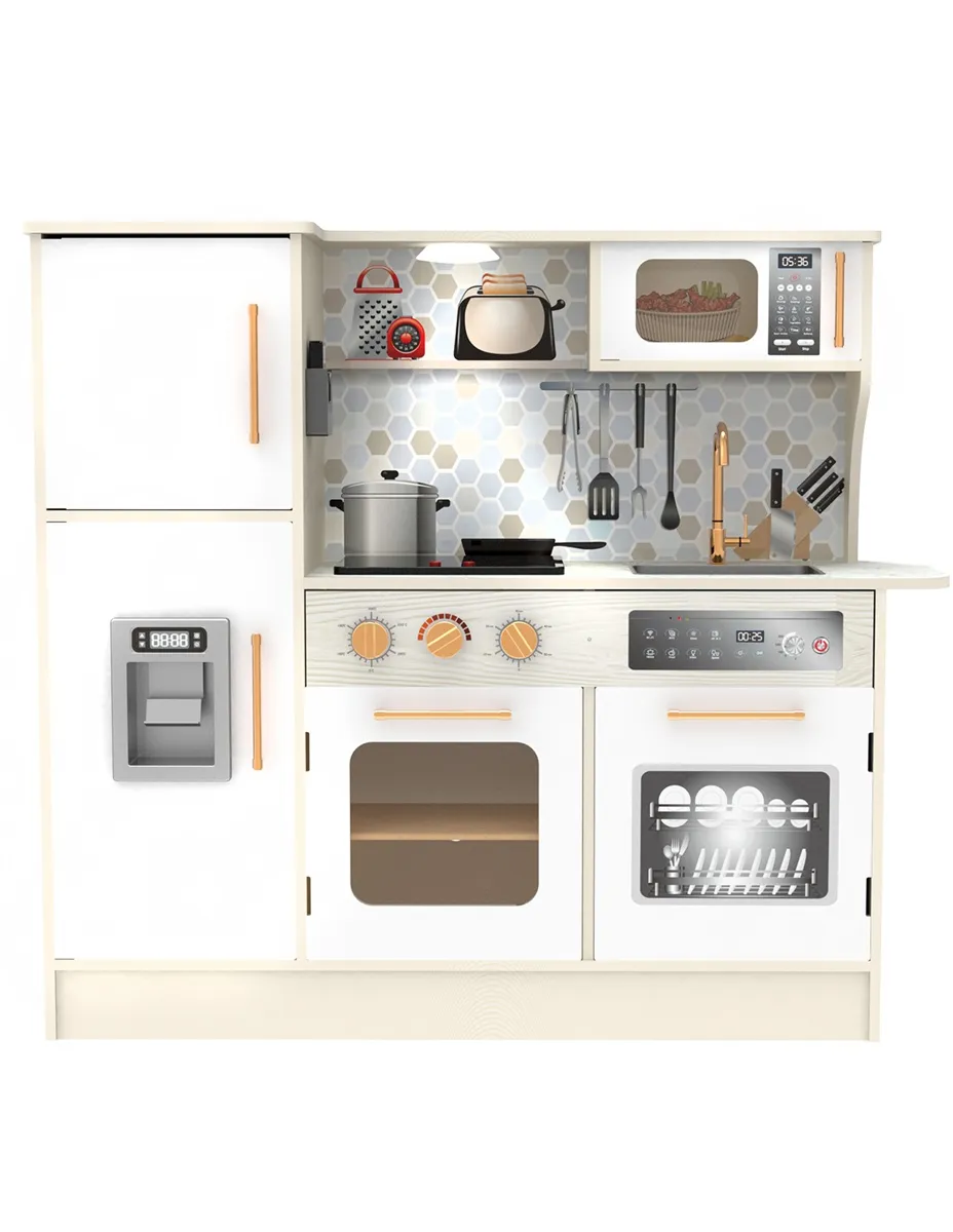 Large Wooden Play Kitchen, White