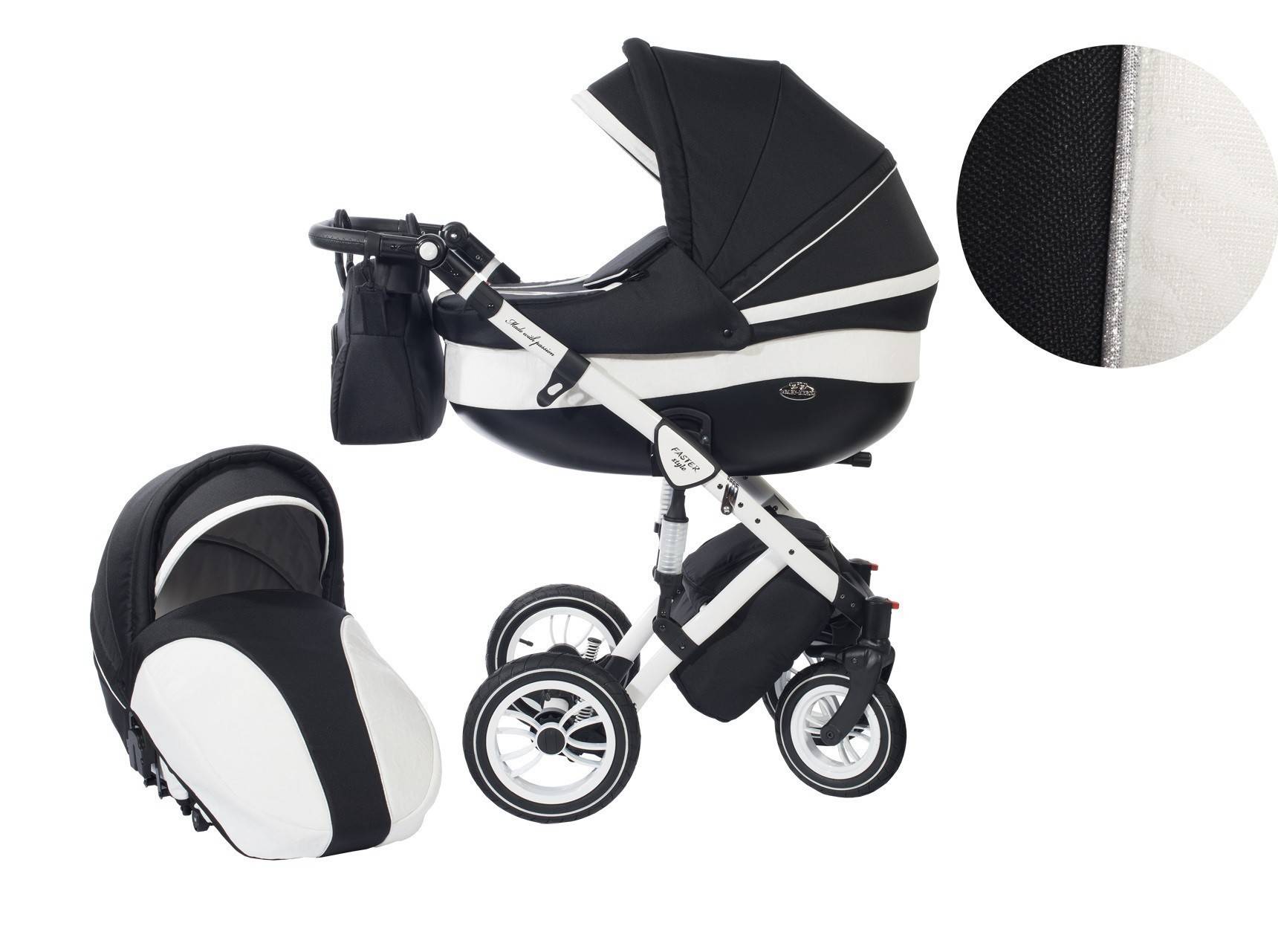 Количка Baby Merc 2 в 1 Модел Style Черна с Бяло