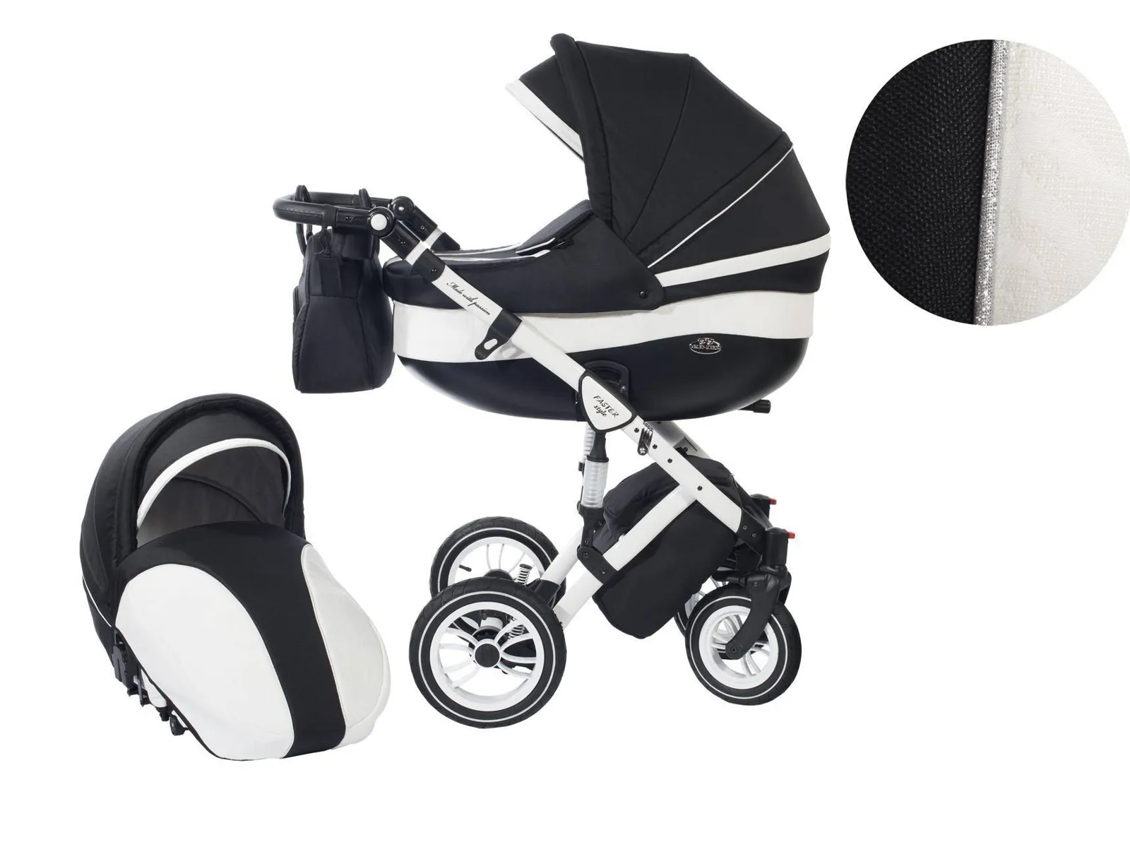 Количка Baby Merc 2 в 1 Модел Style Черна с Бяло