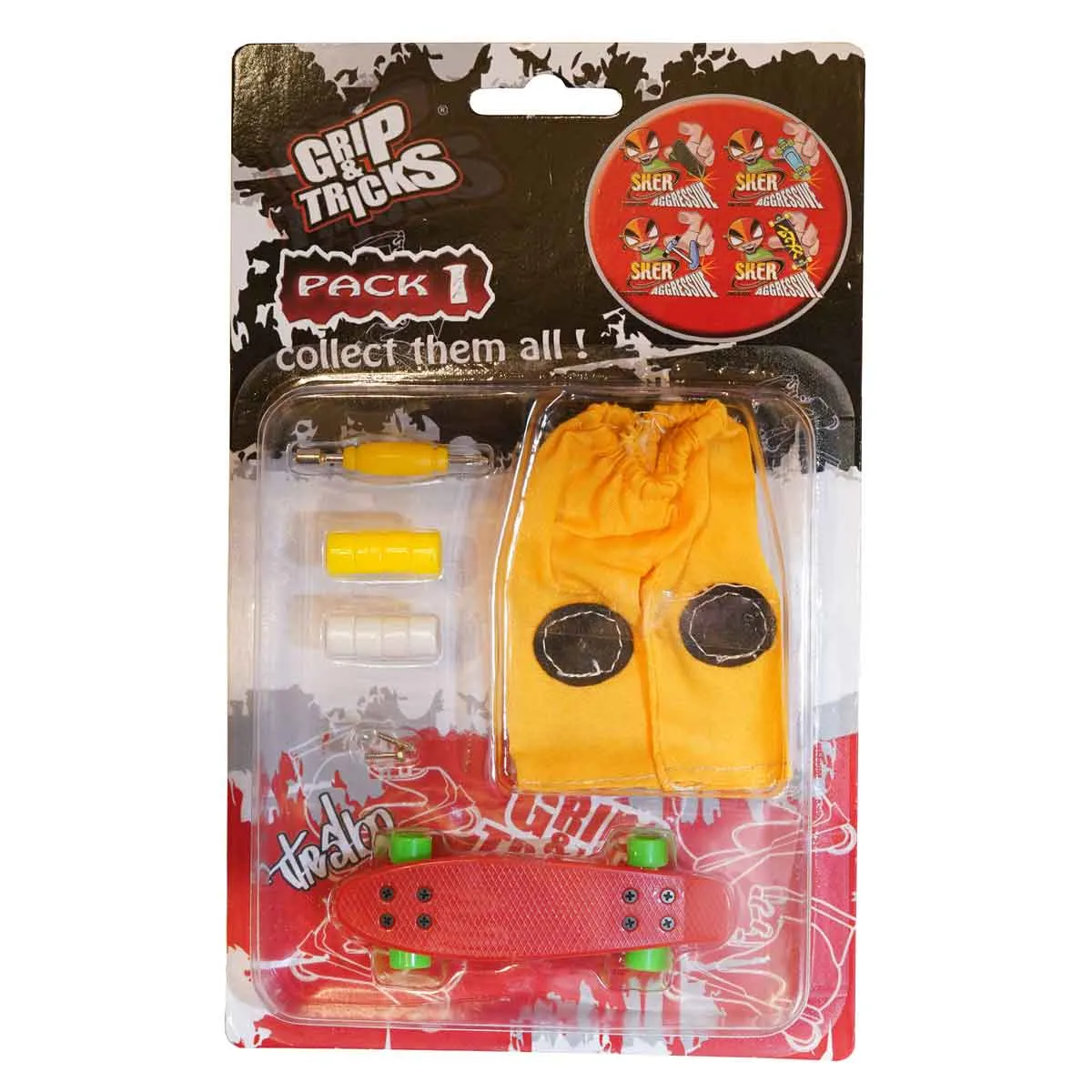 Finger Toy Set Penny Board, Red