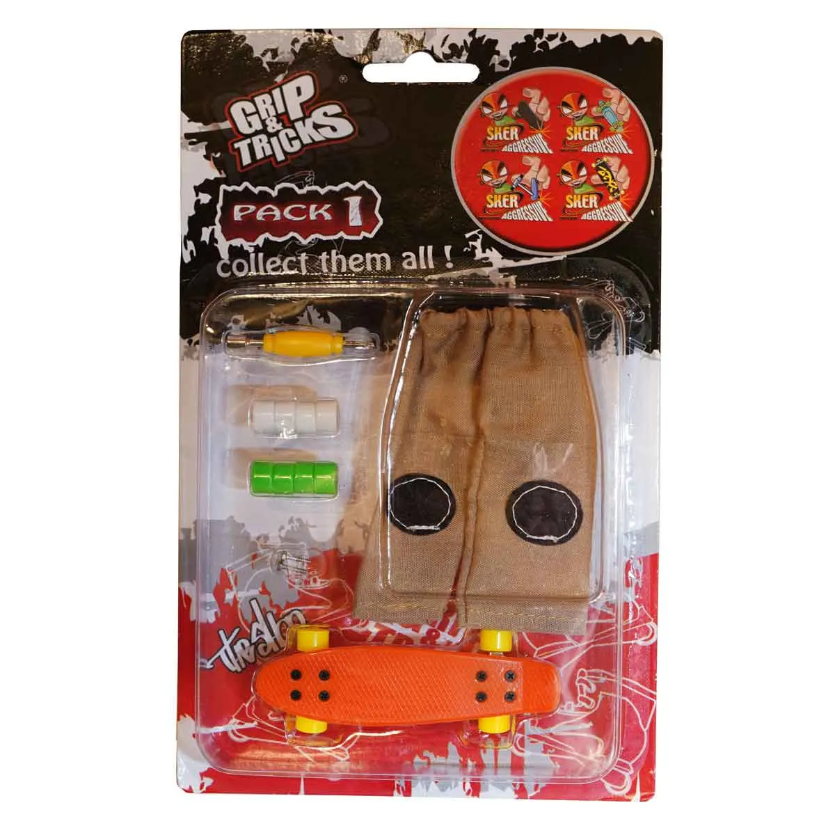 Finger Toy Set Penny Board, Orange