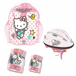 Комплект Каска, Наколенки и Налакътници Hello Kitty 2