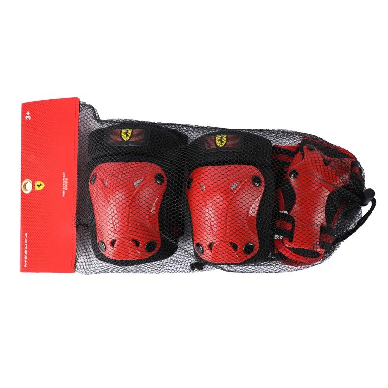 Set of Elbow Pads, Knee Pads, and Palm Protectors Ferrari - Size s