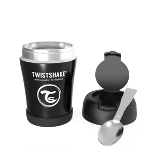 Контейнер За Храна От Неръждаема Стомана Twistshake 6+ Месеца Черен