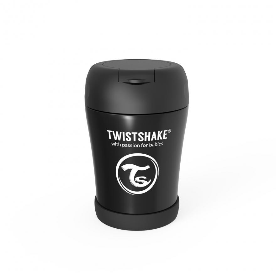 Контейнер За Храна От Неръждаема Стомана Twistshake 6+ Месеца Черен