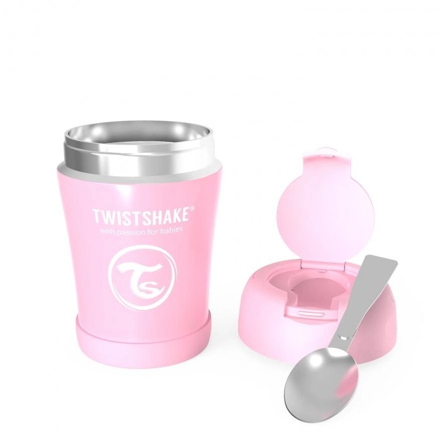 Контейнер За Храна От Неръждаема Стомана Twistshake 6+ Месеца Розов