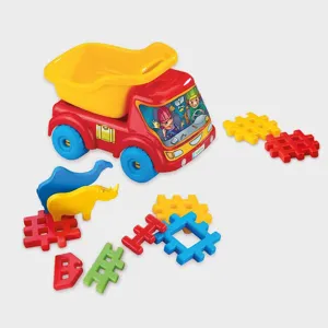 Plastic Truck with Waffle Building Blocks Kit