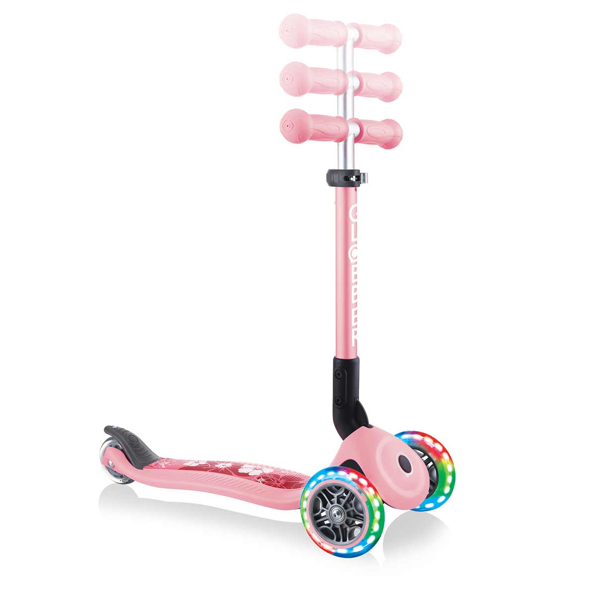 Сгъваема Тротинетка Със Светещи Колела Globber Junior Fantasy Lights, Пастелно Розова