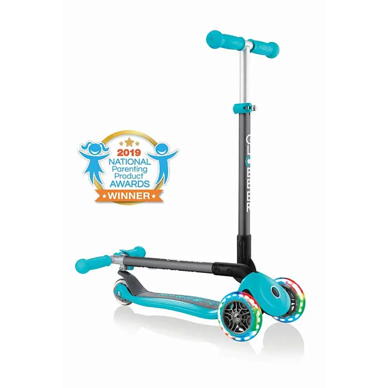 Foldable Scooter With Light-Up Wheels Globber Primo Foldable Lights, Blue-Green