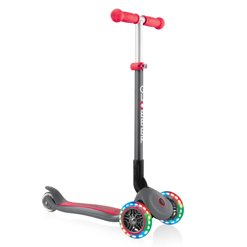 Foldable Scooter with Light-Up Wheels Globber Primo Foldable Lights, Grey-Red