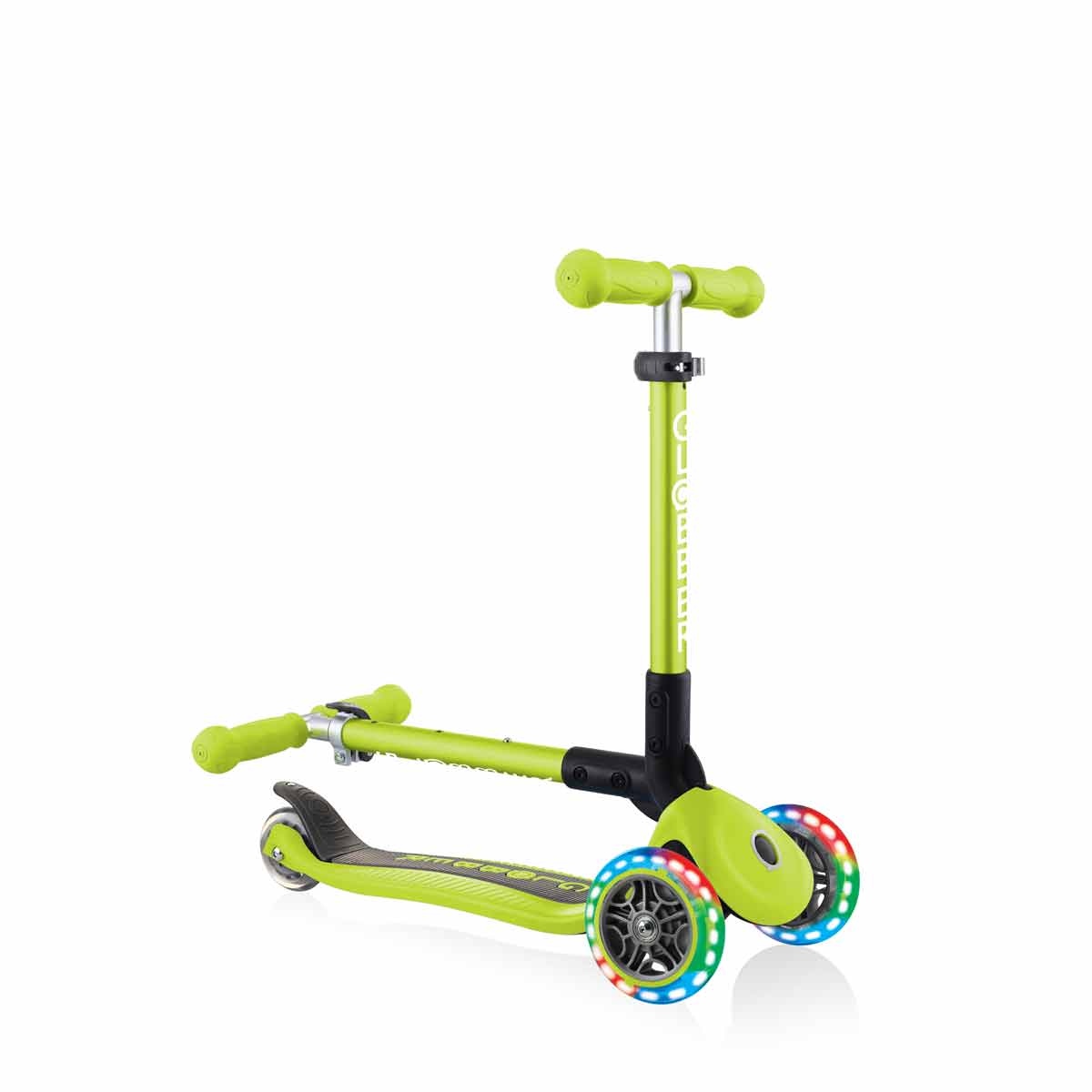 Сгъваема Тротинетка Със Светещи Колела, Globber Junior - 2+ Г., Зелена