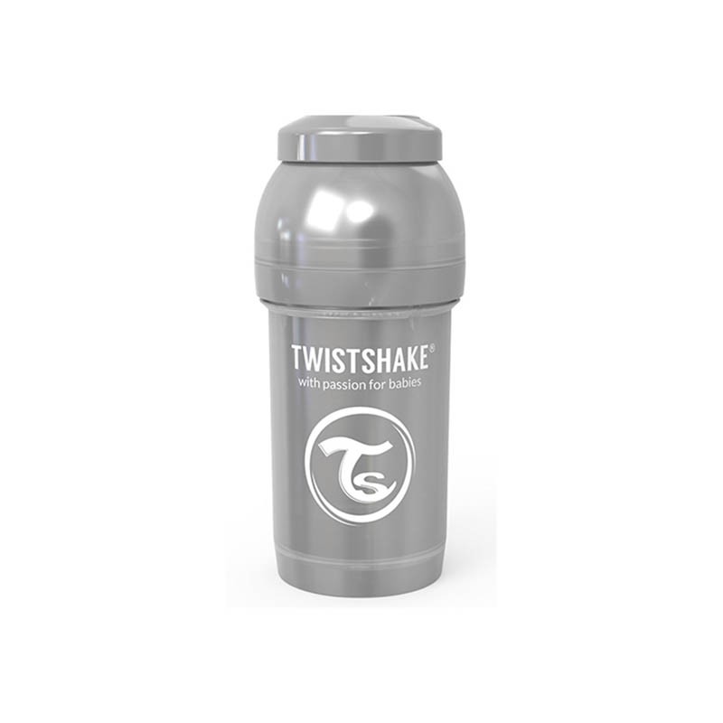 Шише Против Колики За Бебета Twistshake 180 Мл - Колекция Перла Сиво