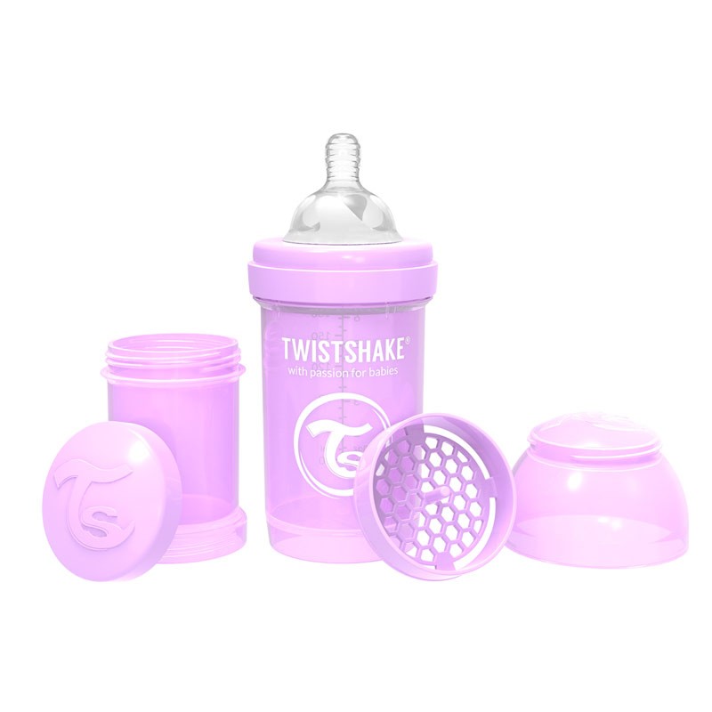 Шише Против Колики За Бебета Twistshake 180 Мл Лилаво