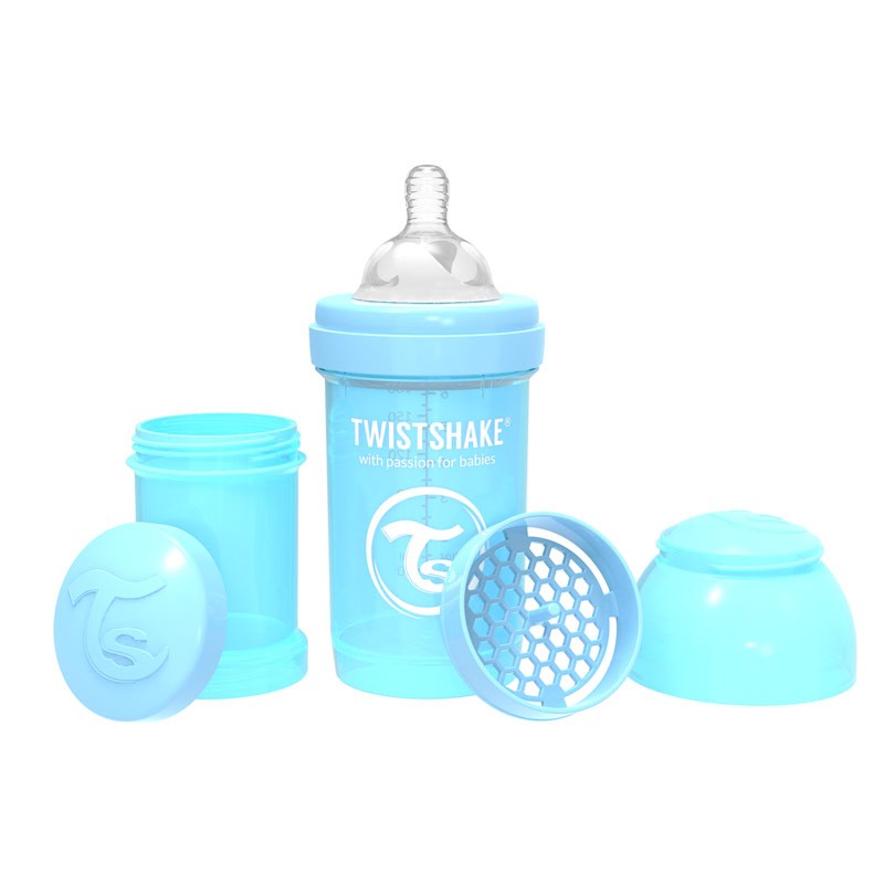 Шише Против Колики За Бебета Twistshake 180 Мл Синьо