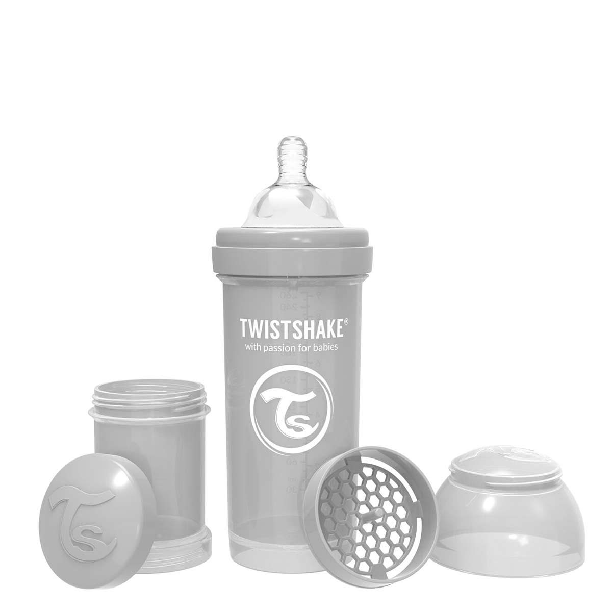 Шише За Бебета Против Колики Twistshake 260 Мл.сиво