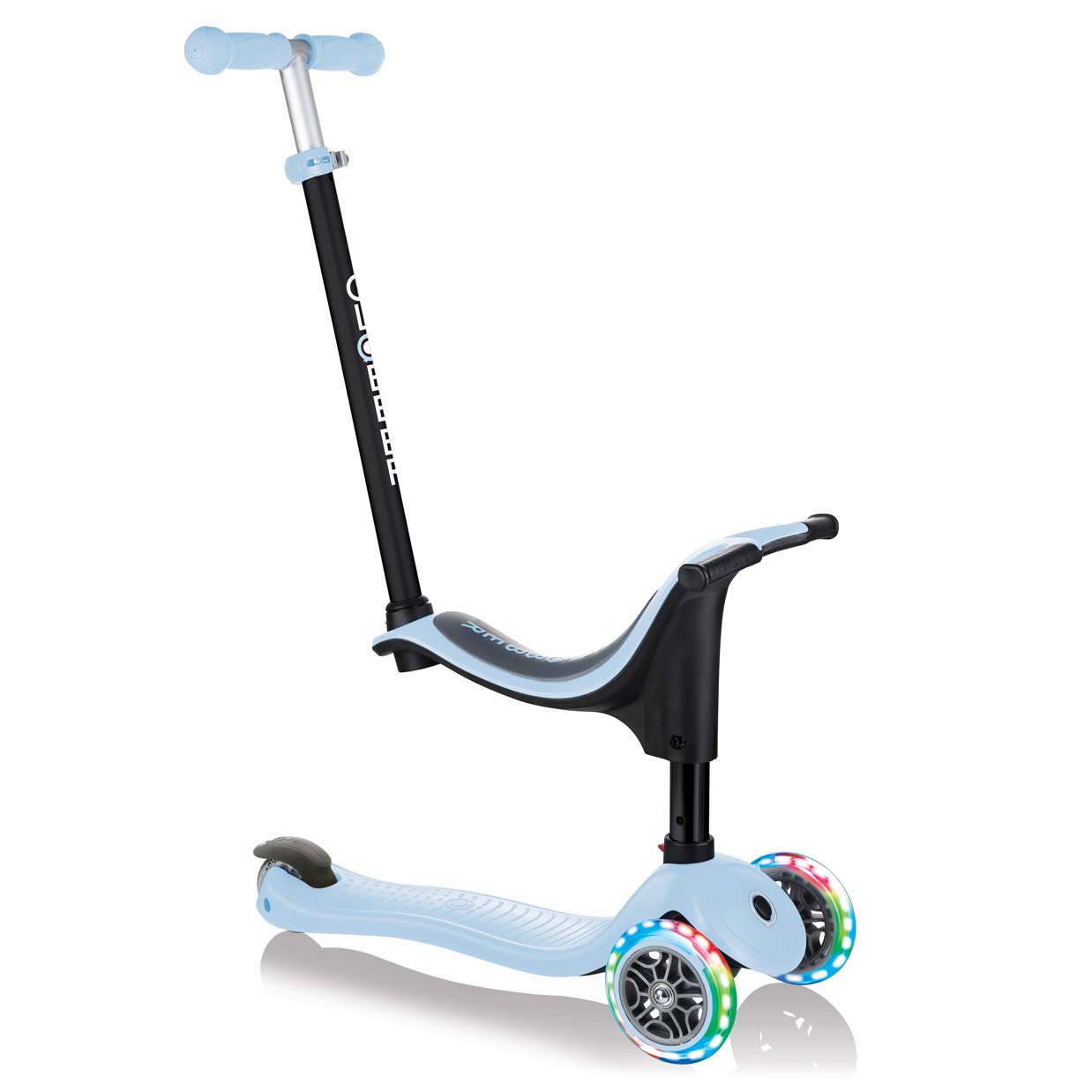 Тротинетка Globber, Go Up Sporty Lights, 4 в 1 - Пастелно Синя