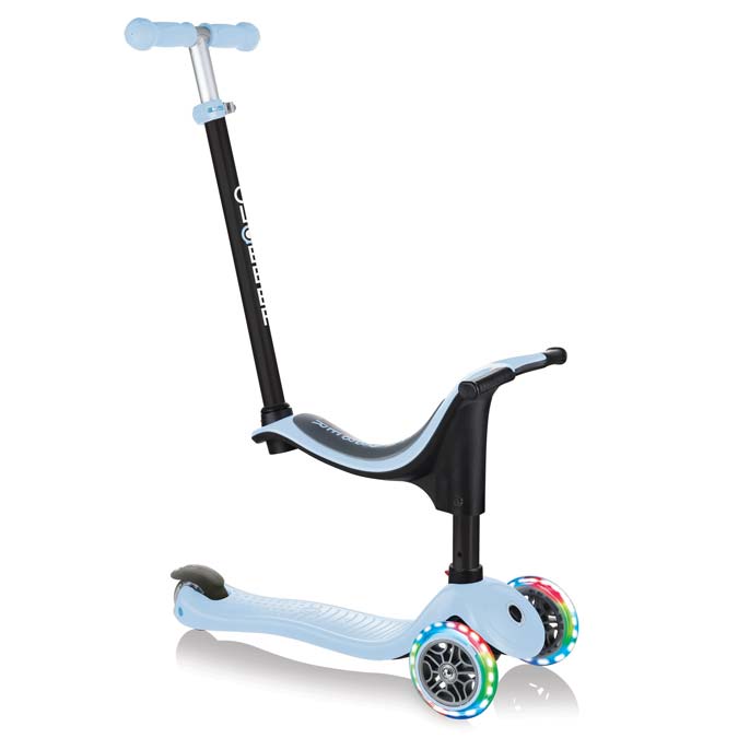 Тротинетка Globber, Go Up Sporty Lights, 4 в 1 - Пастелно Синя