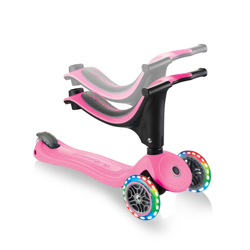 Тротинетка Globber 4 в 1 Със Стабилизатор, Go Up Sporty Plus Lights – Наситено Розова