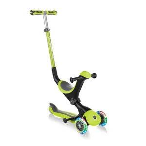 Тротинетка Globber, Go Up Deluxe Lights,5 в 1 - Зелена