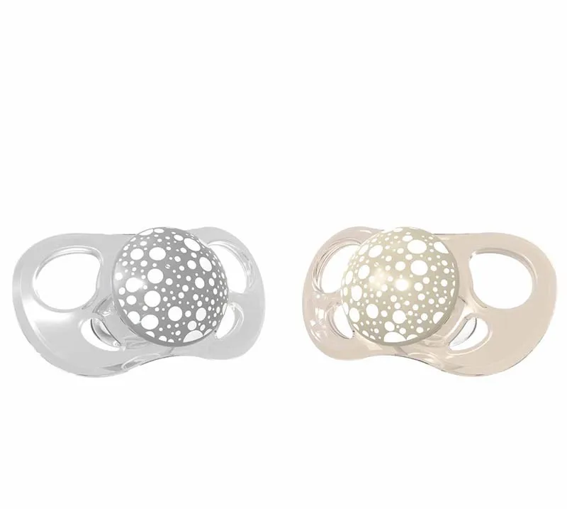 Twistshake Baby Pacifiers 2 pcs 0-6 Months Grey and Beige
