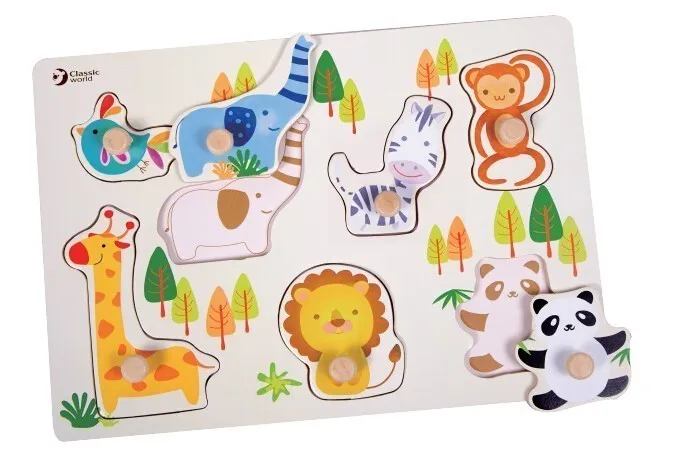 Children's Wooden Puzzle - Zoo Garden