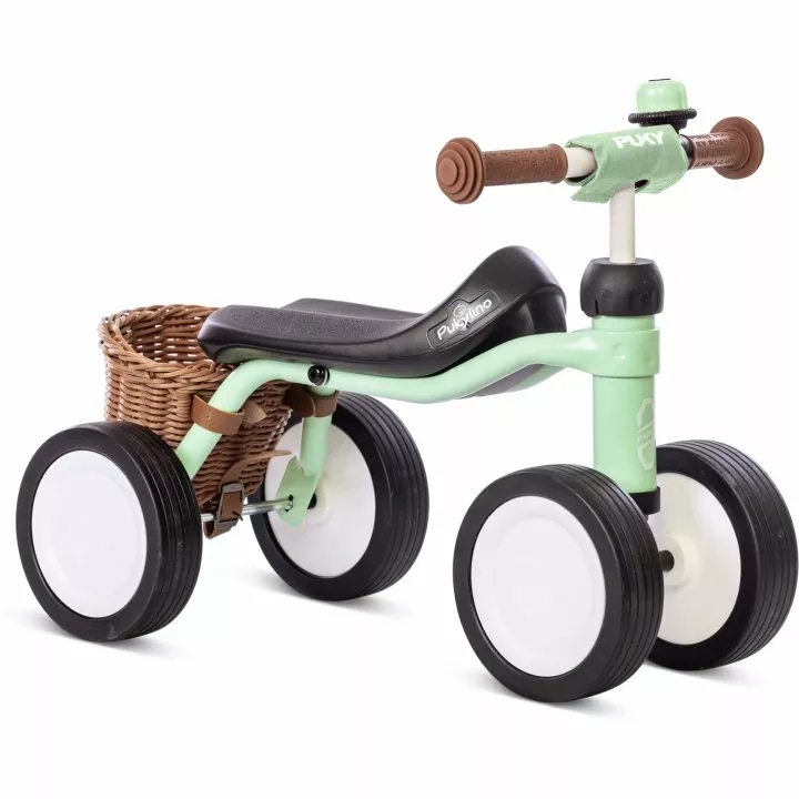 Four-wheeler for children over 1 year PUKYLINO BUNDLE, pastel green.