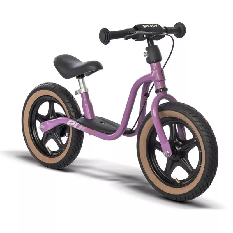 Balance bike with brake PUKY LR 1L in retro purple color.