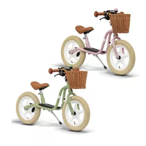 Balance bike with basket PUKY LR 1L CLASSIC in retro pink color