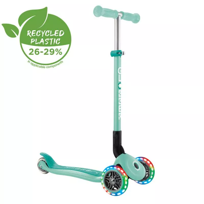 Folding scooter GLOBBER PRIMO FOLDABLE LIGHTS - mint green