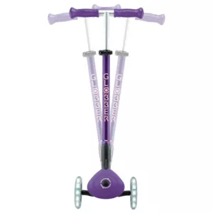 Folding scooter with illuminated wheels ELITE LIGHTS - purple