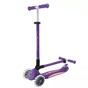 Folding scooter with illuminated wheels ELITE LIGHTS - purple