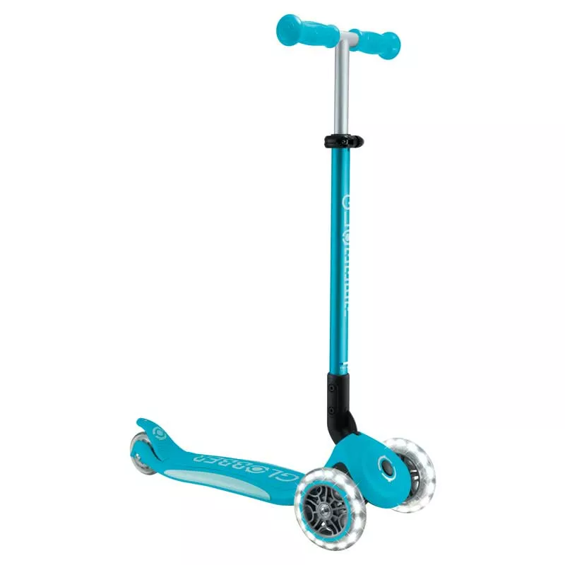 Foldable scooter with light-up wheels ELITE LIGHTS - aqua