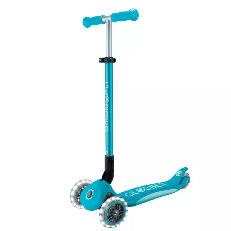 Foldable scooter with light-up wheels ELITE LIGHTS - aqua