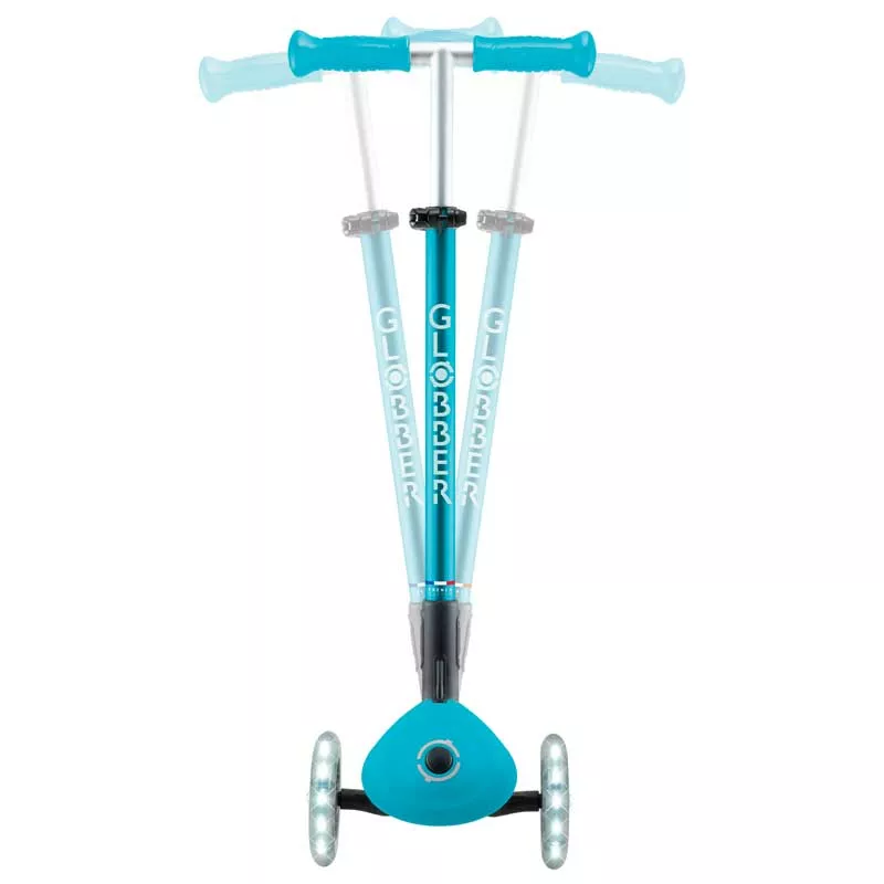 Foldable scooter with light-up wheels ELITE LIGHTS - aqua