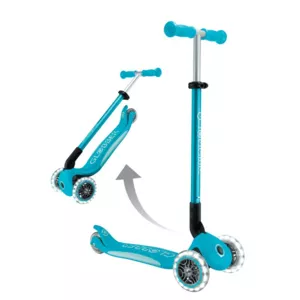 Foldable scooter with light-up wheels ELITE LIGHTS - aqua
