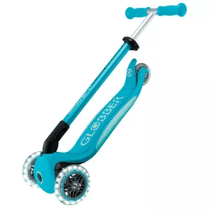 Foldable scooter with light-up wheels ELITE LIGHTS - aqua