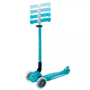 Foldable scooter with light-up wheels ELITE LIGHTS - aqua