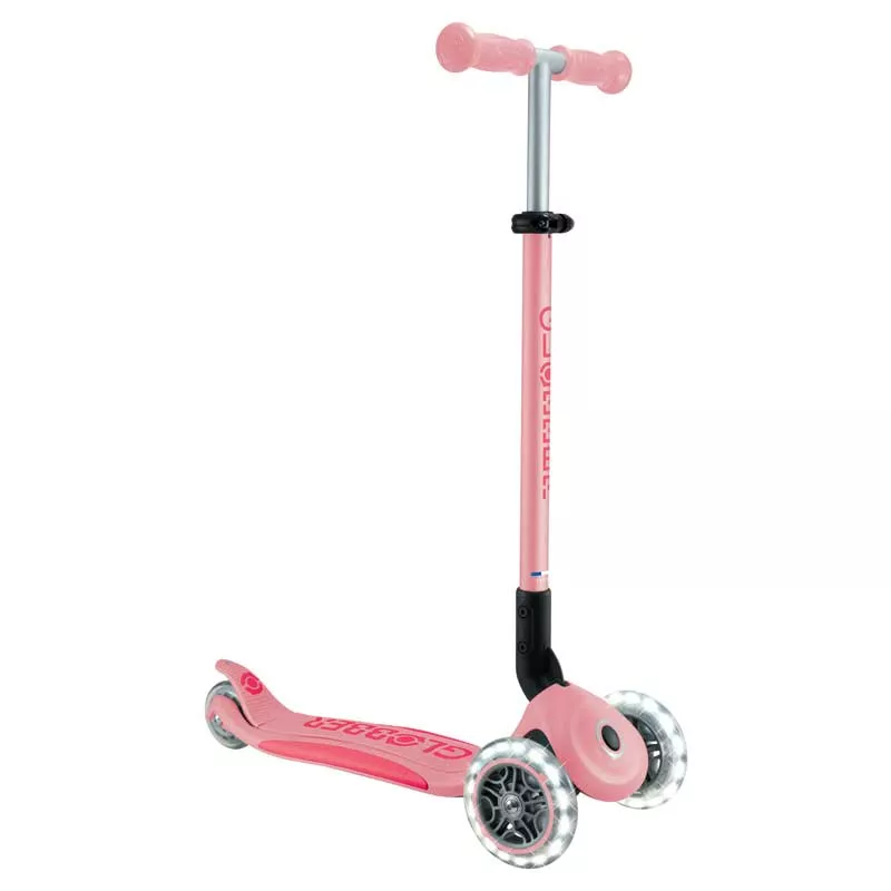 Folding scooter with light-up wheels ELITE LIGHTS - pink